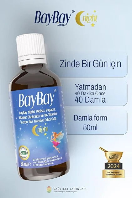 BAYBAY Damla Night Melisa İçeren Takviye Edici Gıda 50 ml 2