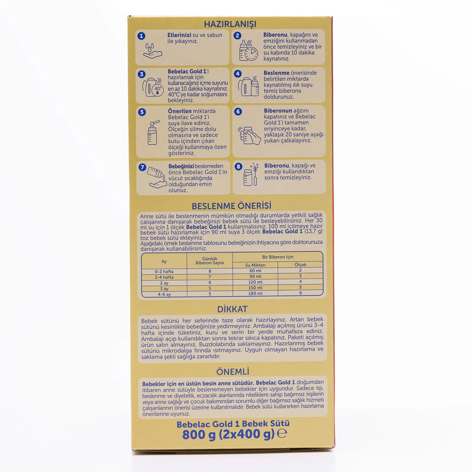 Bebelac Gold 1 Bebek Sütü 800 g 0-6 Ay 4