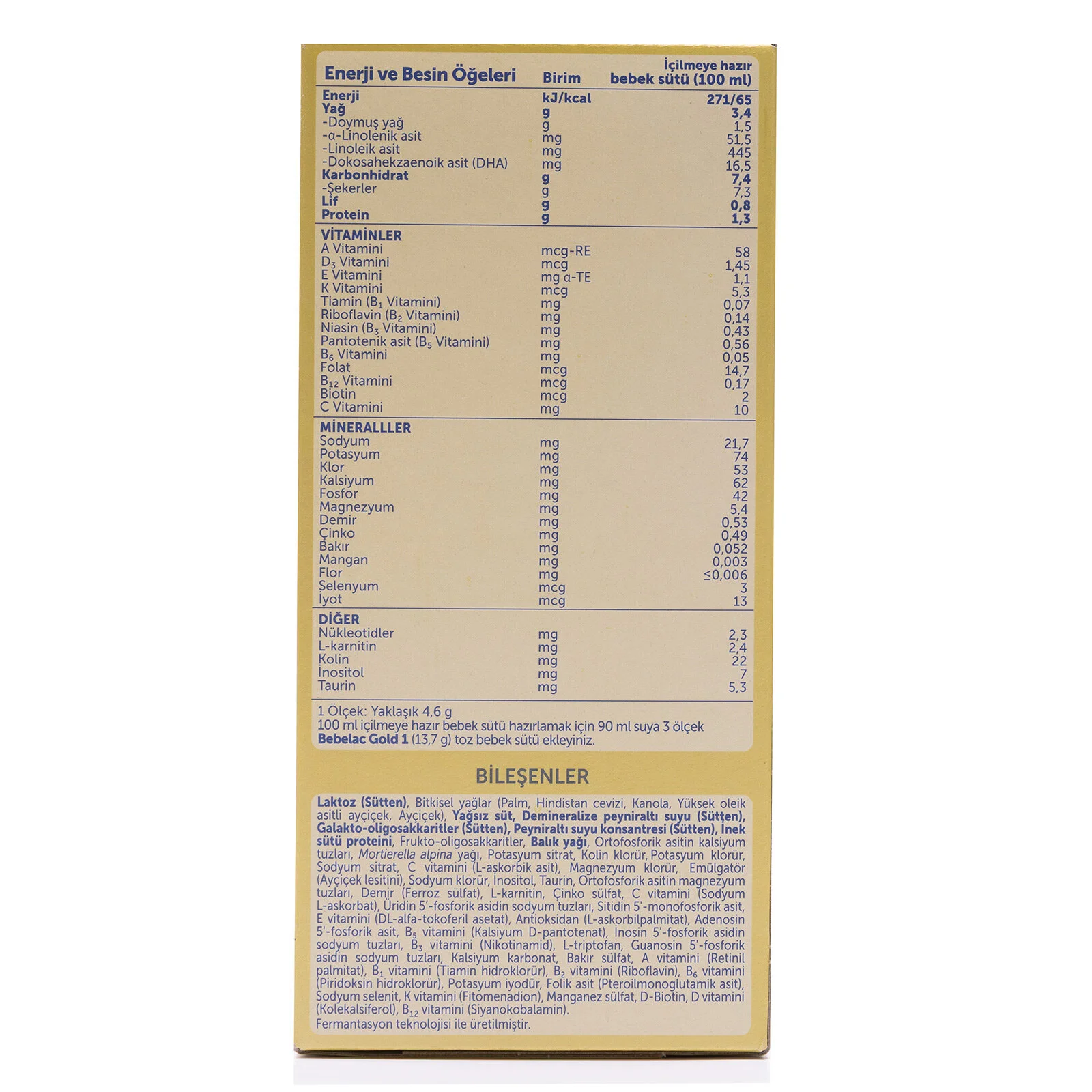 Bebelac Gold 1 Bebek Sütü 800 g 0-6 Ay 5