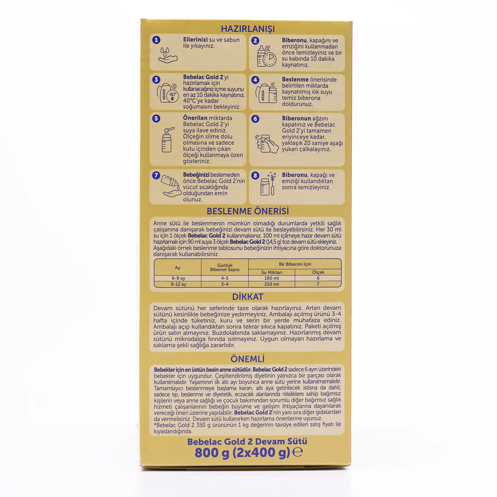 Bebelac Gold 2 Devam Sütü 800 gr 6-12 Ay 3