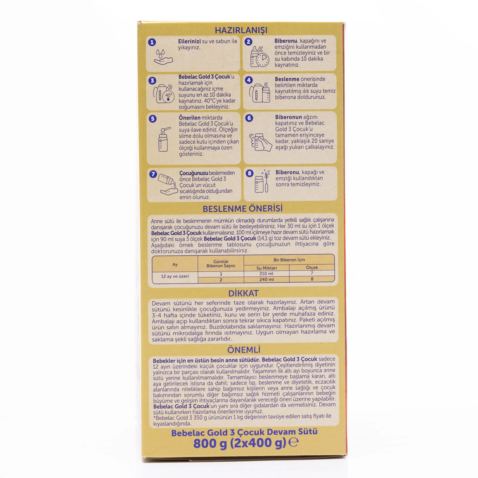 Bebelac Gold 2 Devam Sütü 800 gr 6-12 Ay 3
