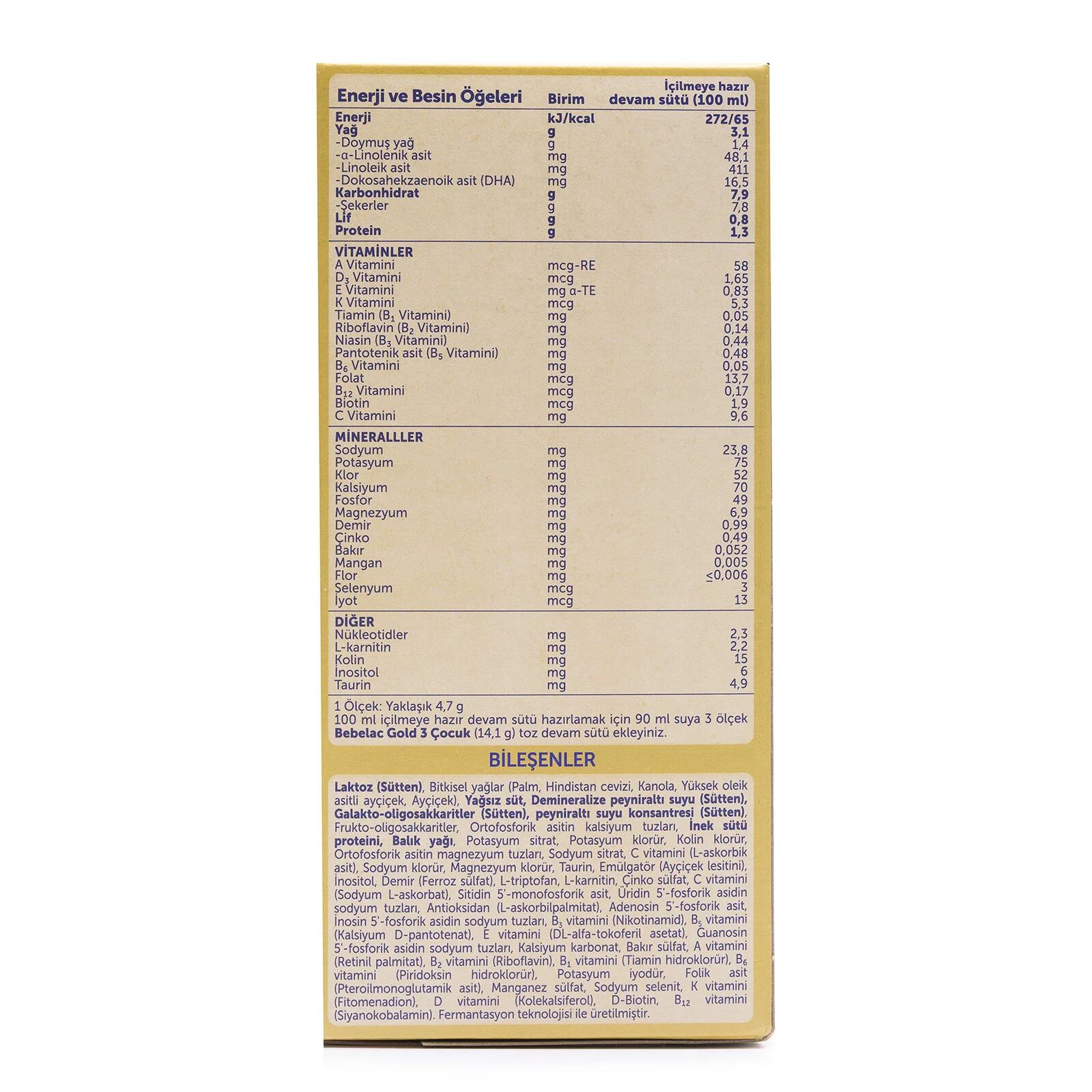 Bebelac Gold 2 Devam Sütü 800 gr 6-12 Ay 5