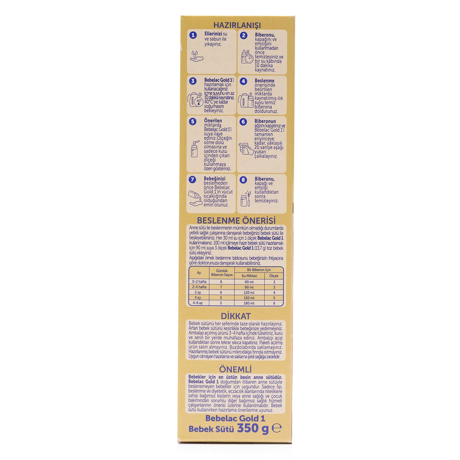 Bebelac Gold 1 Bebek Sütü 350 gr 0-6 Ay 3