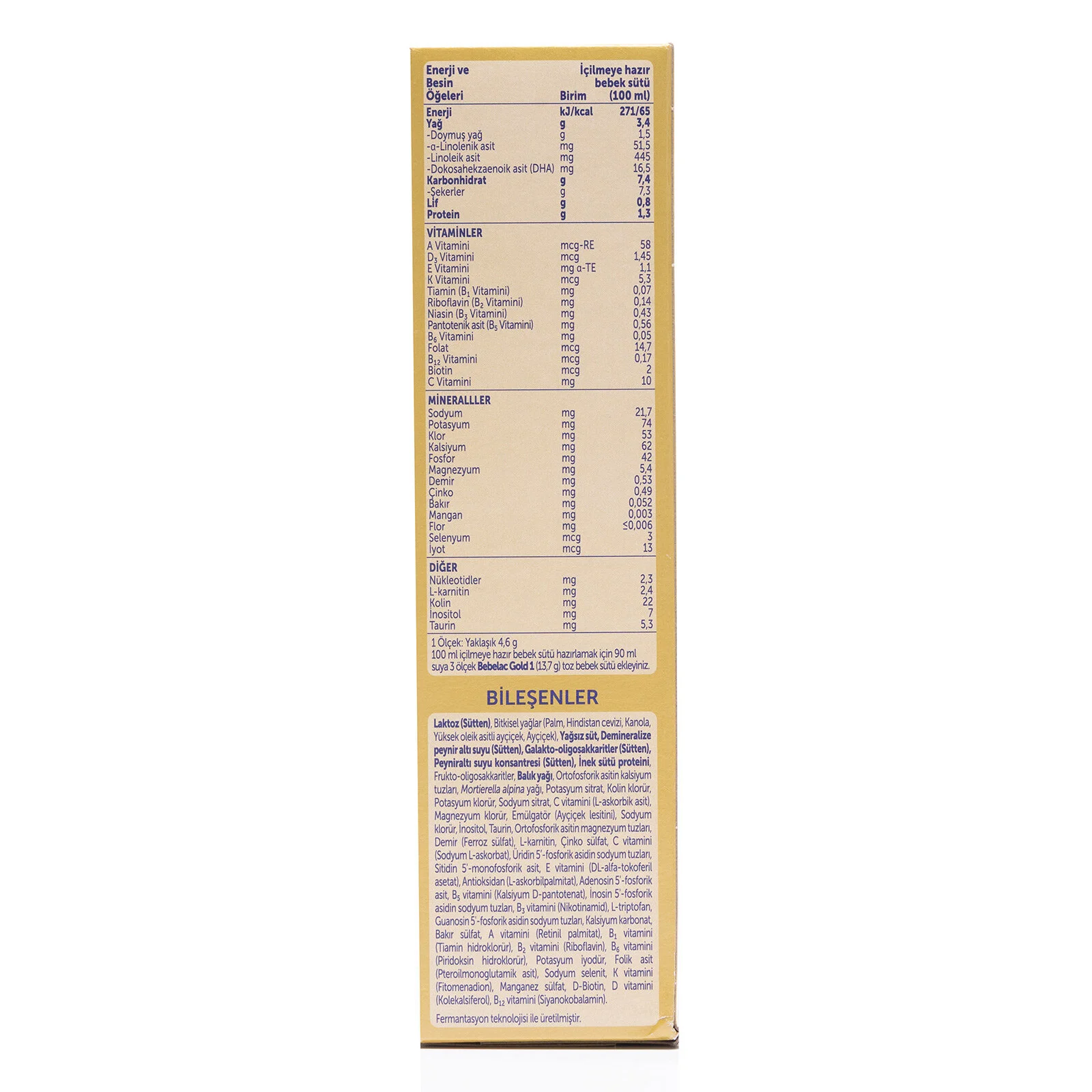 Bebelac Gold 1 Bebek Sütü 350 gr 0-6 Ay 5