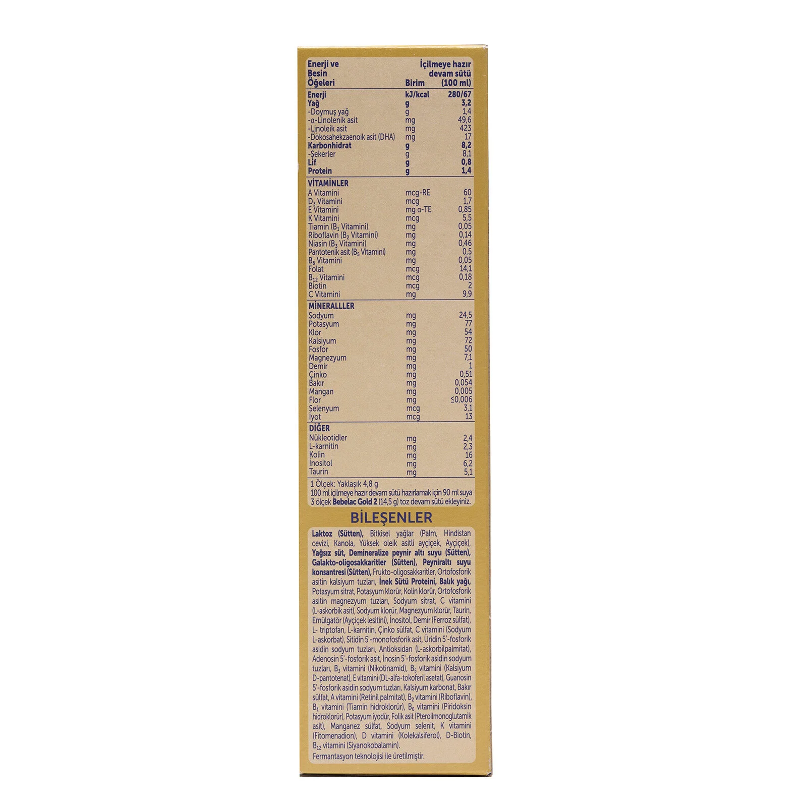 Bebelac Gold 2 Devam Sütü 350 gr 6-12 Ay 5