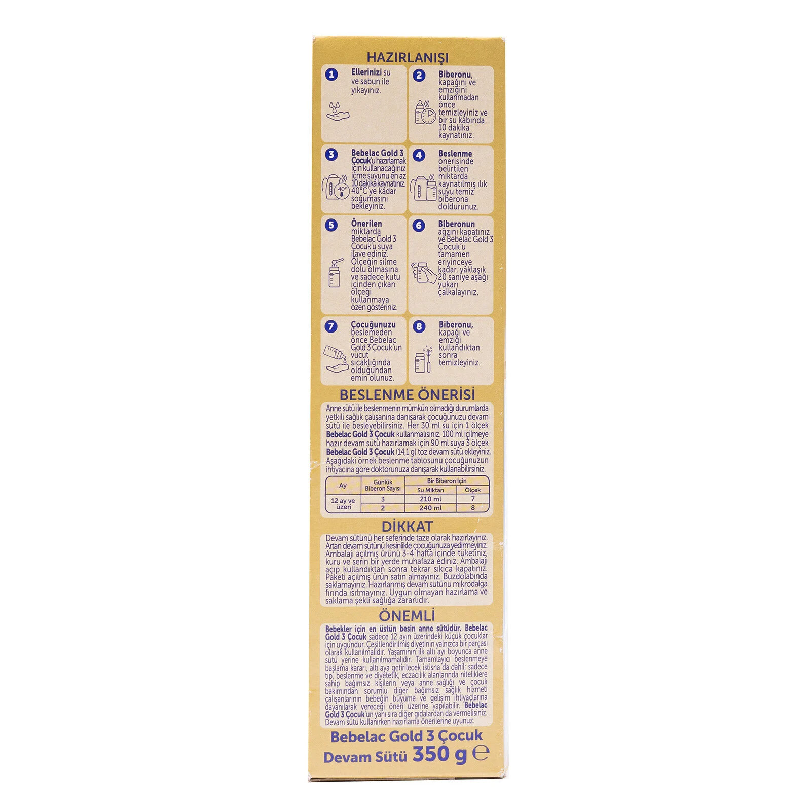 Bebelac Gold 3 Çocuk Devam Sütü 350 gr 1+ Yaş 2