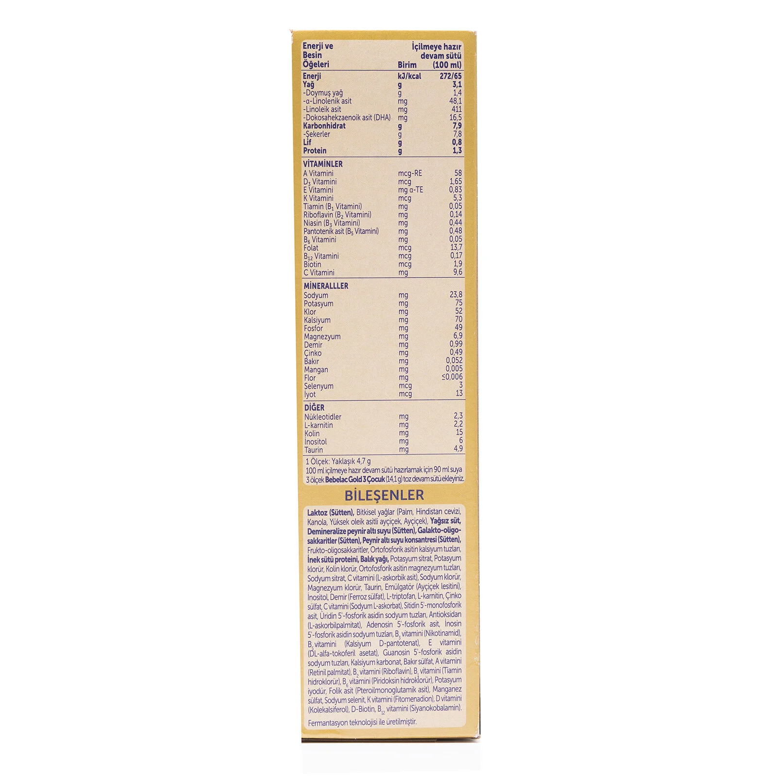 Bebelac Gold 3 Çocuk Devam Sütü 350 gr 1+ Yaş 4